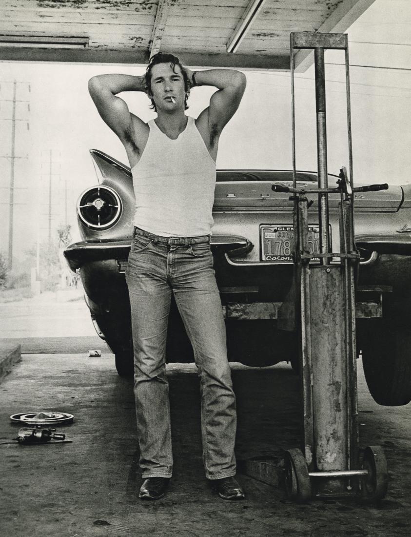 HERB RITTS - Richard Gere, San Bernardino, 1979: Artist: Herb Ritts Title: Richard Gere, San Bernardino, 1979 Medium: Sheet Fed Gravure, 1988, Japan Dimensions: 10.65x13.9" Description: Heat Wax Mounted on 14x18" Conservation Board Artist Bio: Herb 