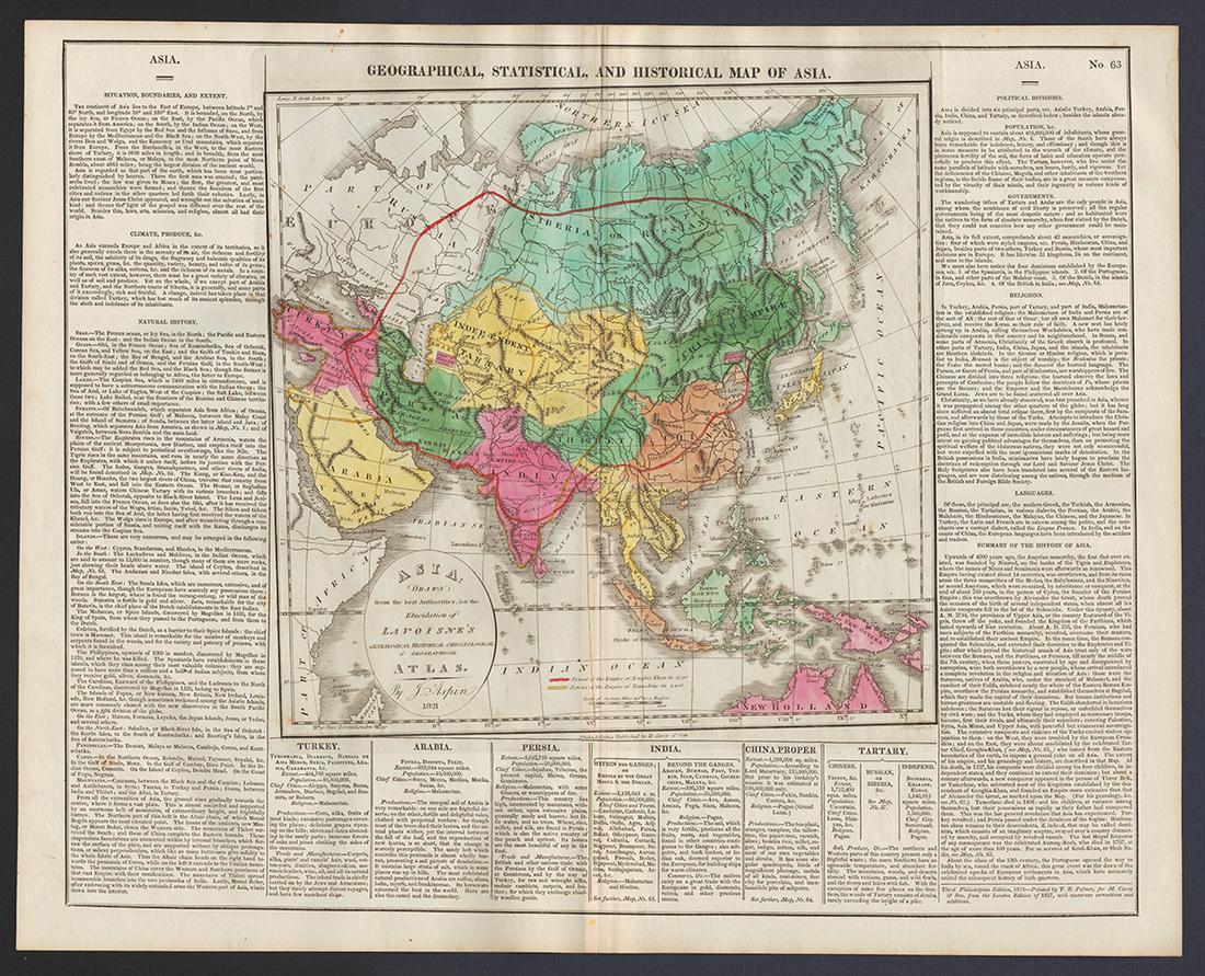 Beautiful 200-year-old map of Asia (1 of 3)