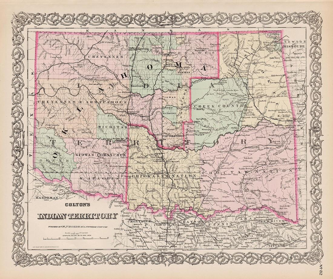 Scarce map of Indian Territory, 1886 (1 of 5)