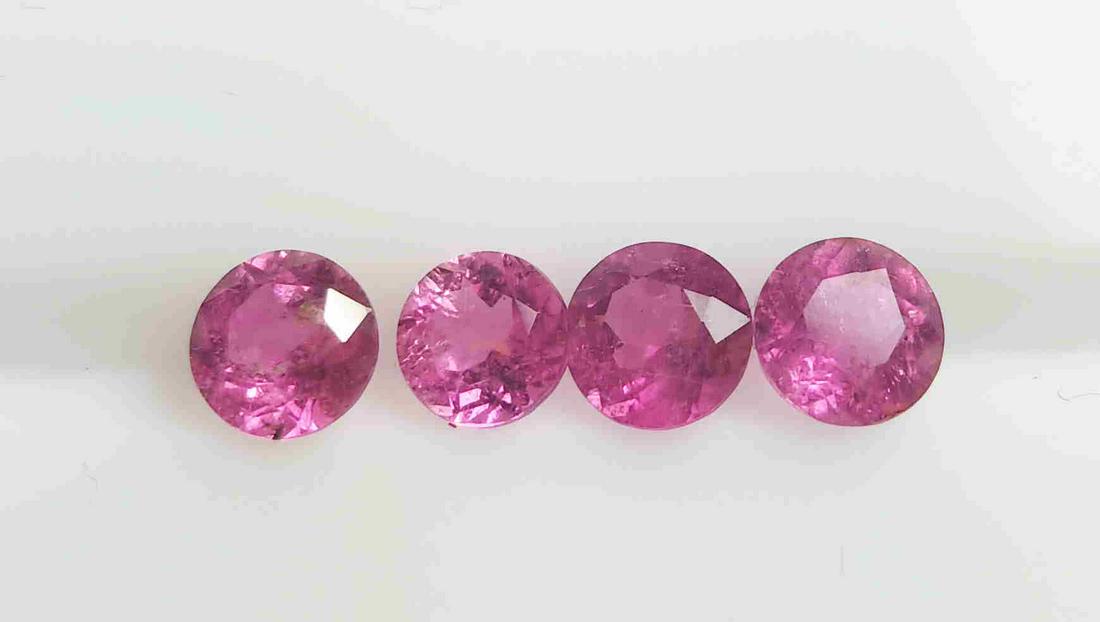 1.50 CTS 4 PCS ROUND 4.5 MM NICE PINK TOURMALINE GOOD (1 of 5)