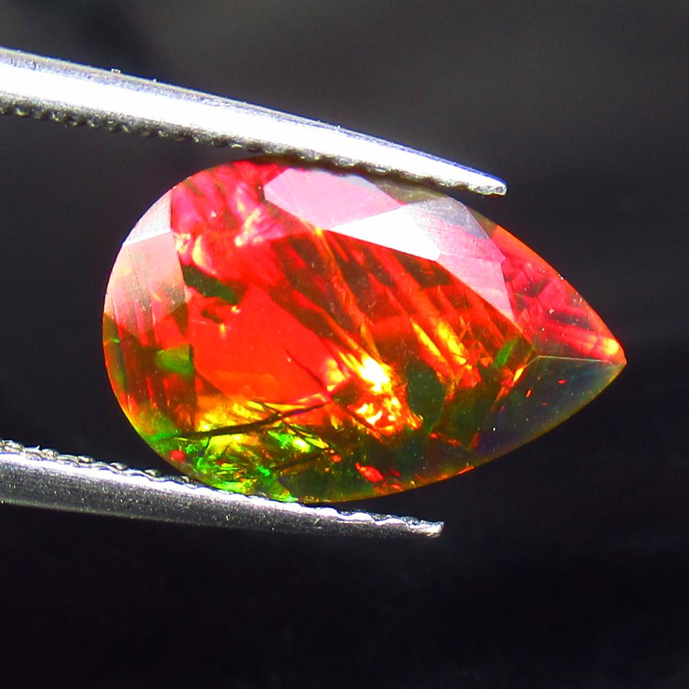 1.96 Ctw Natural Ethiopian Black Fire Opal Pear Cut (1 of 3)