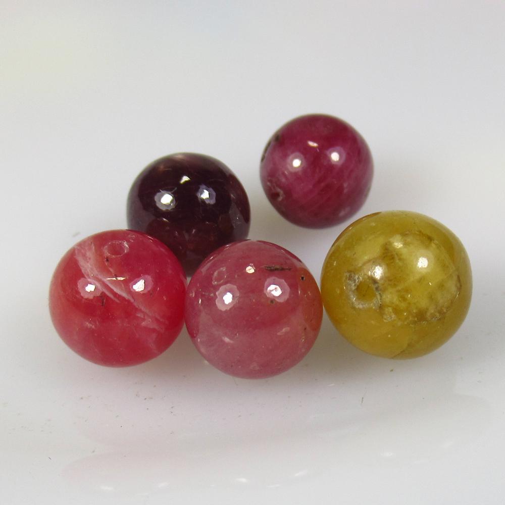 35.01 Ctw Natural 5 Multicolor Sapphire Round Ball (1 of 2)