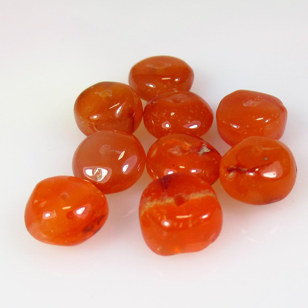 26.00 Ctw Natural 9 Drilled Orange Carnelian Round: No Reserve! Title: 26.00 Ctw Natural 9 Drilled Orange Carnelian Round Beads Stone Clarity: Semi-Transparent Gemstones: Natural Carnelian Beads Carat Weights: 26 Size/Dimensions: 8.30 - 9.90 mm / 9 PC'