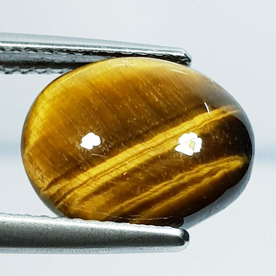 5.40 Ct Natural Tiger Eye: No Reserve! Title: 5.40 Ct Natural Tiger Eye Color/Clarity: Opaque Gemstones: LooseGemstone Carat Weights: 5.4 Size/Dimensions: 12.50 x 9.80 x 5.30 Additional Information: Oval - Africa Shipping: Dom