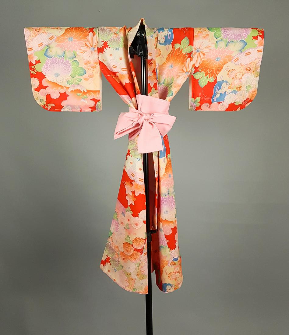 CHILDREN'S PINK COTTON & LINEN KIMONO (1 of 9)