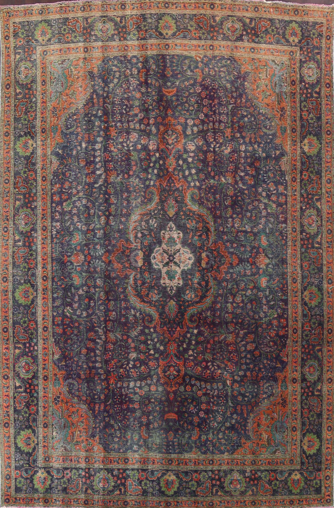 Modern Distressed Tabriz Persian Area Rug 10x13 (1 of 10)
