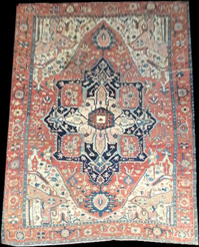 Antique 11' x 14' 19th Century Persian Sertapi Rug (1 of 10)