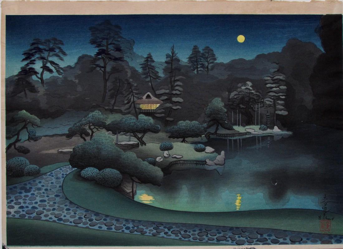 Bakufu Ohno: Japanese Garden under Full Moon (1 of 2)