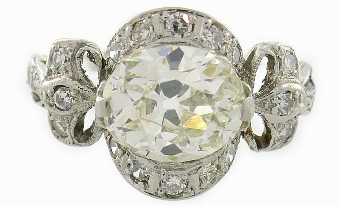 Art Deco Diamond Platinum RING 2.27 cts TW (1 of 12)