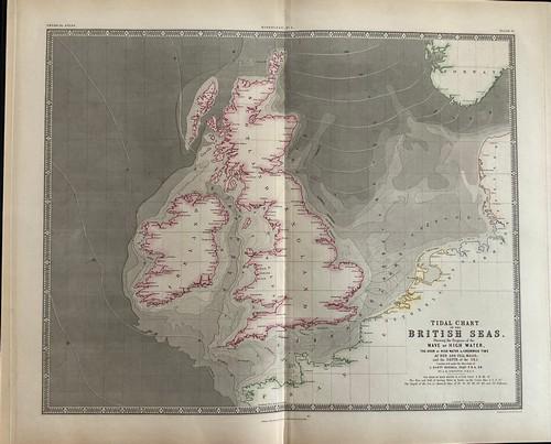 Tidal wave and time chart of the British isles. 1856 by (1 of 1)