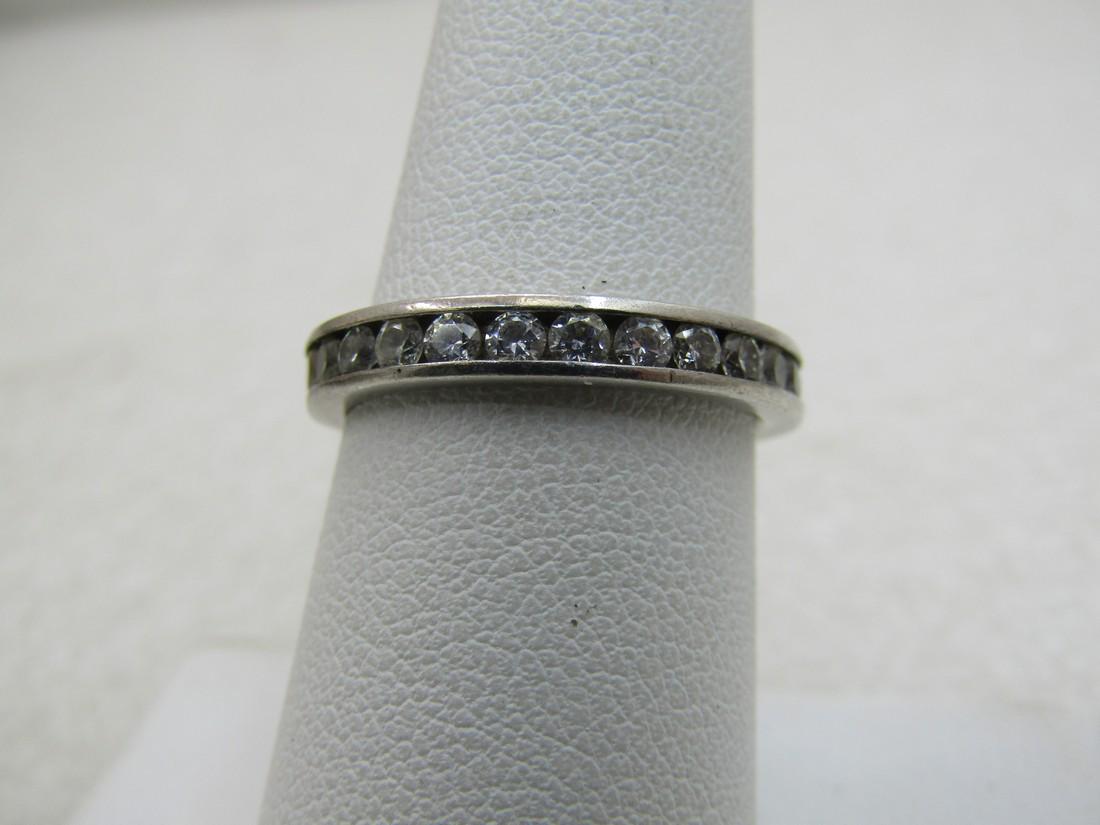 Vintage Sterling Silver CZ Eternity Band/Ring, Sz. 7 (1 of 6)