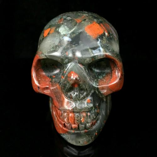 2 Natural blood stone Quartz Crystal Skull Carved Skull (1 of 7)