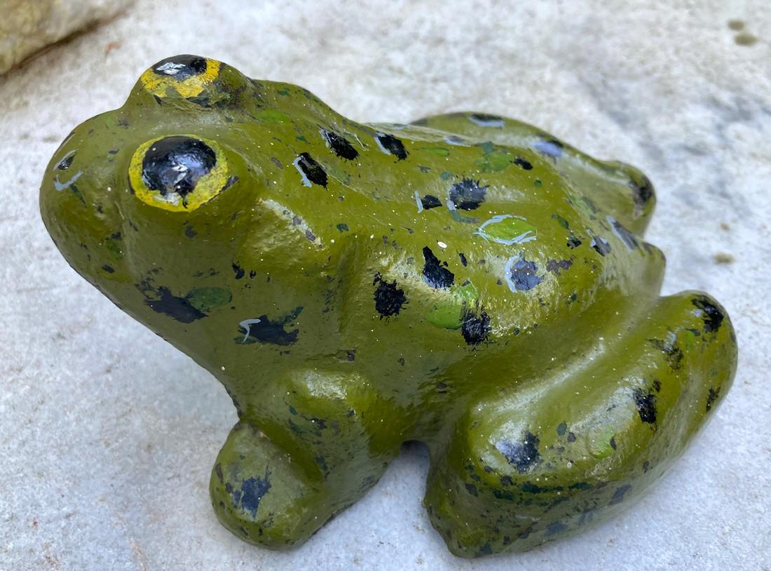 C1900 cast iron frog doorstop with fun old spotted (1 of 3)