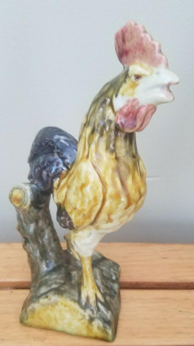 Majolica rooster hat stick pin holder portugal (1 of 6)