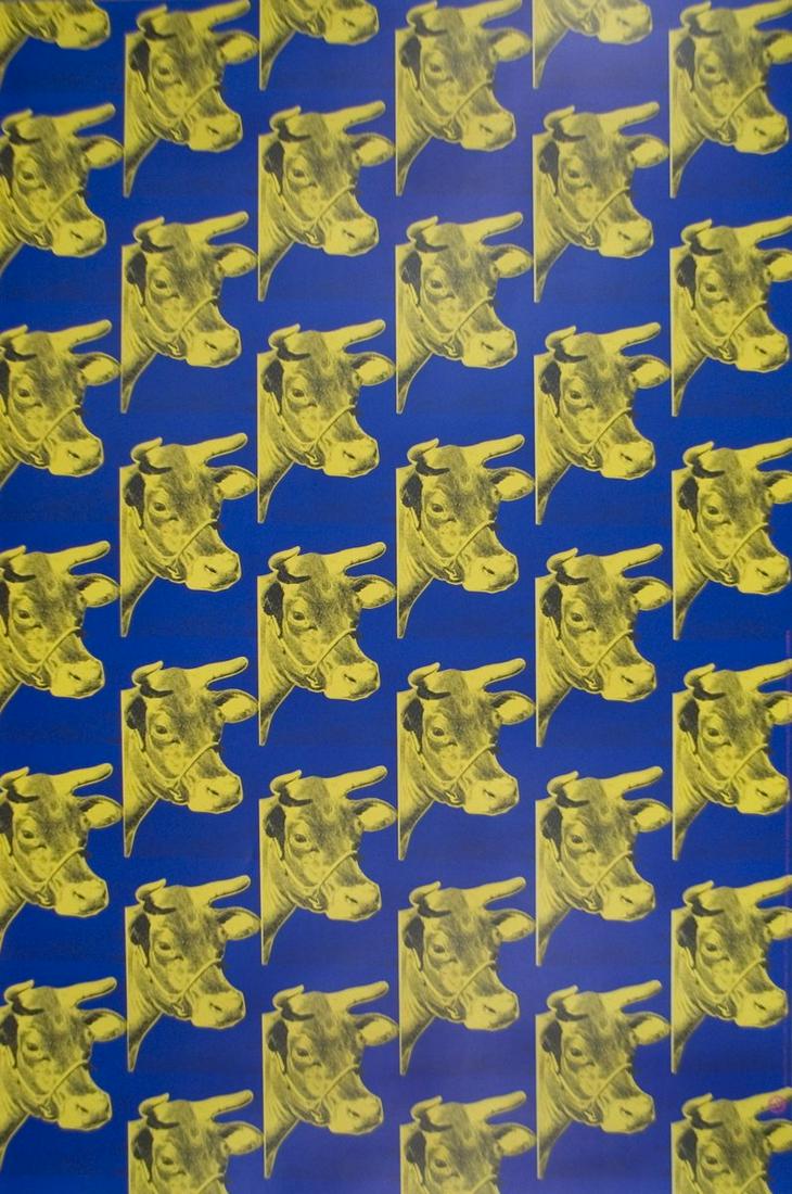 Andy Warhol - Multiple Yellow Cows on Blue - 1999 (1 of 1)