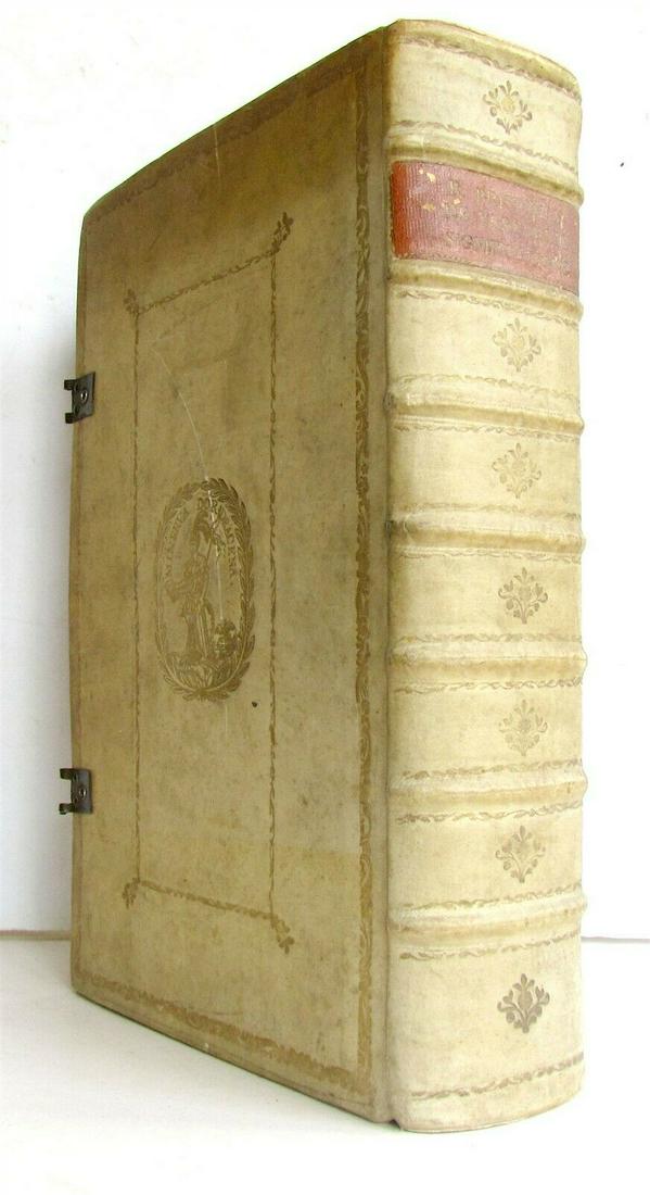 1743 LAW BOOK VELLUM BOUND FOLIO antique in LATIN by (1 of 12)