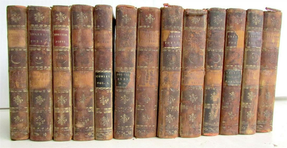 1790 13 VOLUMES WORKS of ENGLISH POETS by SAMUEL (1 of 12)