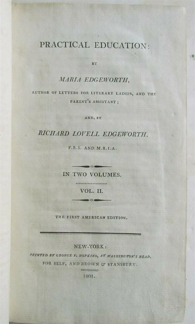 1801 PRACTICAL EDUCATION by MARIA EDGEWORTH antique New (1 of 12)