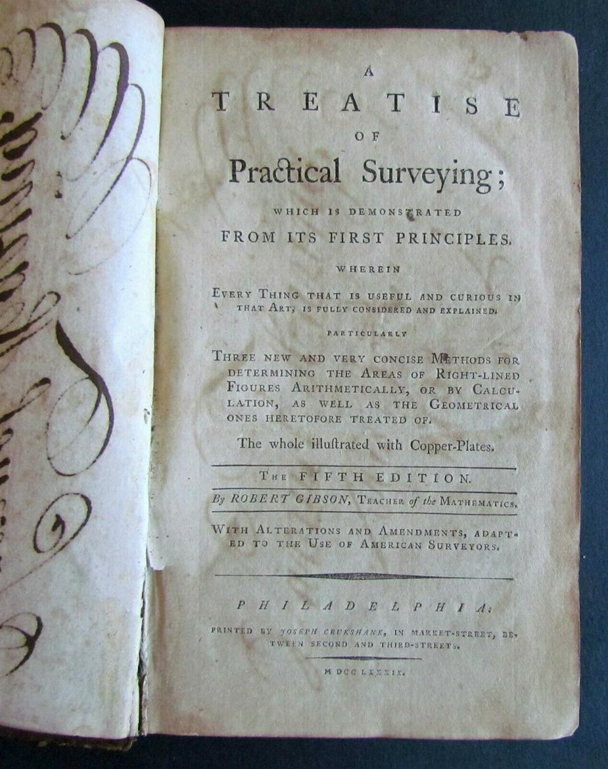 1789 TREATISE OF PRACTICAL SURVEYING by ROBERT GIBSON: A Treatise of Practical Surveying: Which is Demonstrated From its First Principles Wherein Every Thing That is Useful and Curious in that Art, is Fully Considered and Explained Particularly Three New 