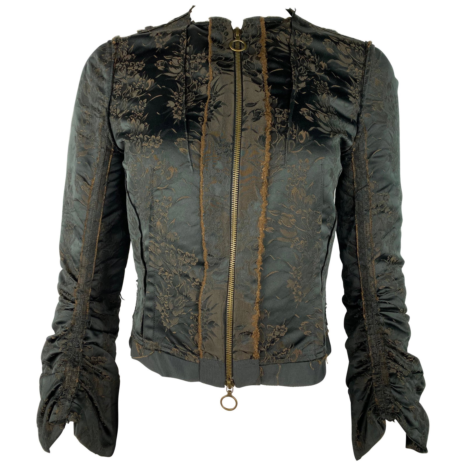 2005 LANVIN Black and Brown Floral Top Jacket, Size 38 (1 of 10)