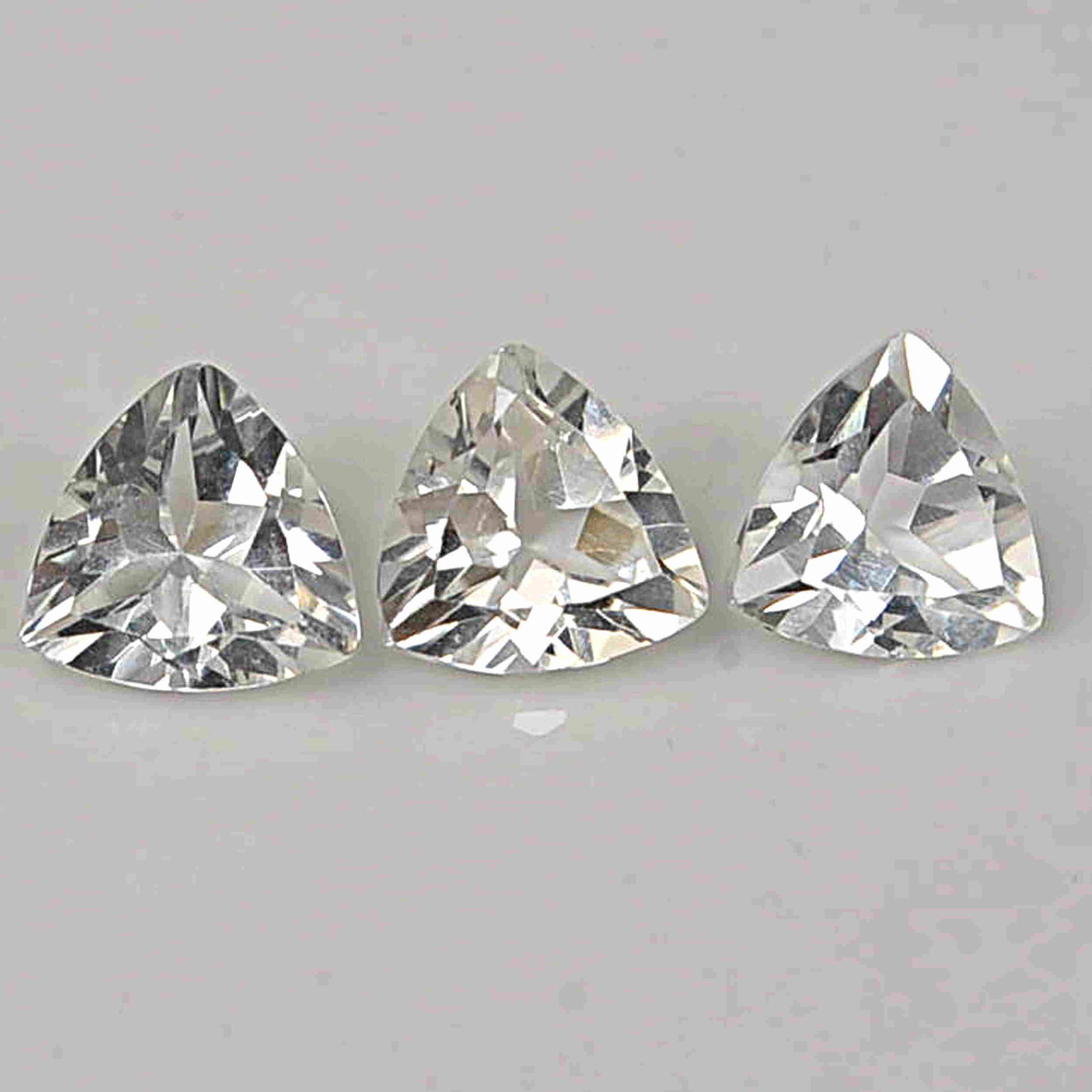3.96 Ct White Trillion Topaz Loose Gemstone 3 Pieces (1 of 5)