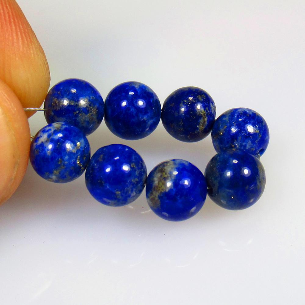 17.70 Ct Natural 8 Blue Lapis Round Ball Beads (1 of 2)