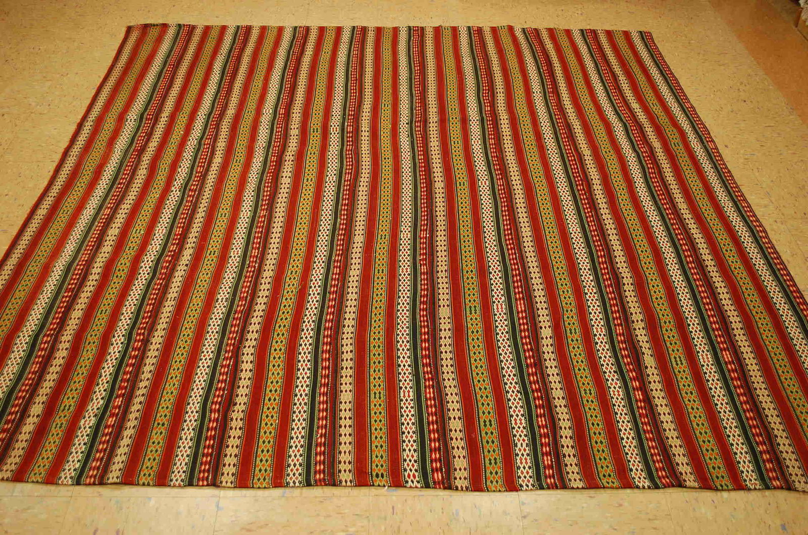 c1930s DETAILED FINE CAUCASIAN JAJIM KILIM 7' 1" x 7' (1 of 10)