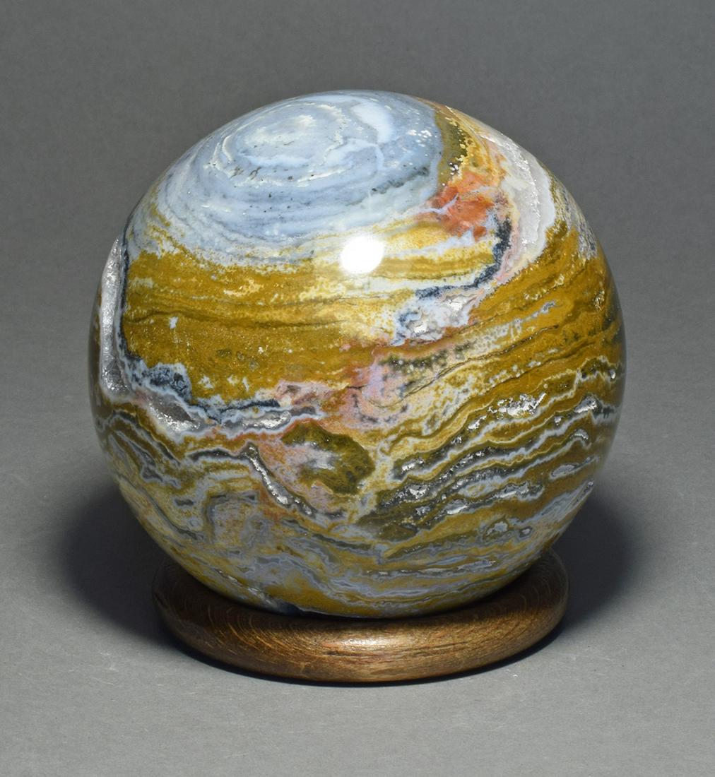 Fine 8.5 cm polished ocean jasper sphere (1 of 4)