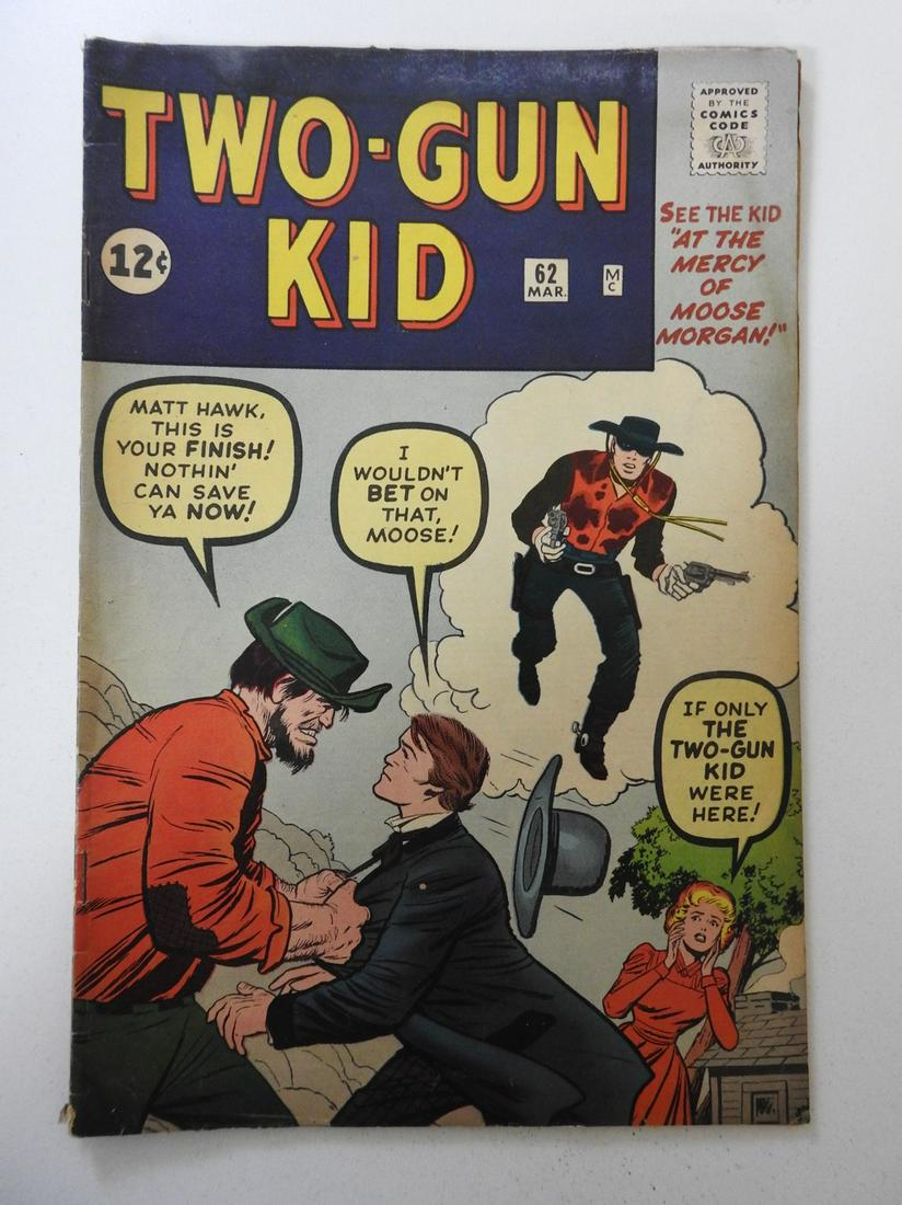 Two-Gun Kid #62: No Reserve! Two-Gun Kid #62 - GD/VG Moisture damage Shipping: Domestic: Flat-rate of $9.99 (1-8 items) or $19.99 (9+ items) to anywhere within the contiguous U.S. International: Foreign shipping rates
