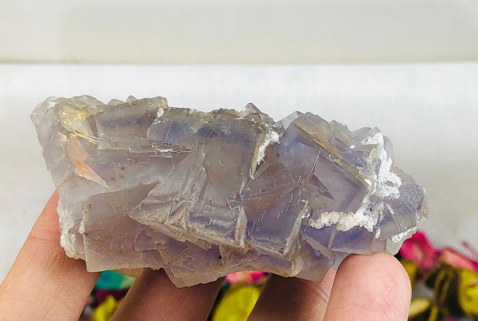 Fluorite Specimen , Cubes Fluorite Fine Bluish Phantom (1 of 5)