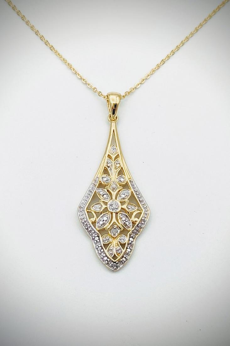 Necklace & Vintage Style Diamond Pendant (1 of 3)