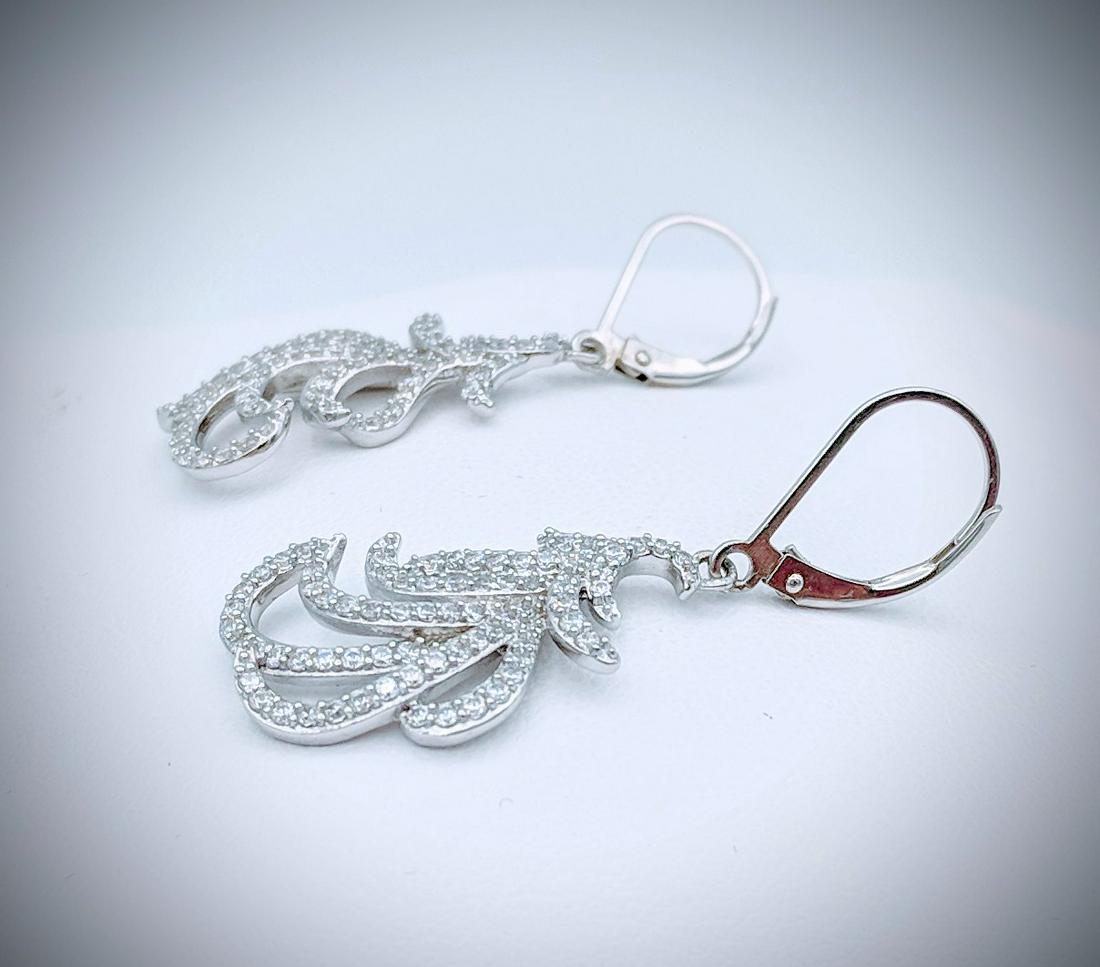 Sterling Silver Dangly CZ Earrings (1 of 3)