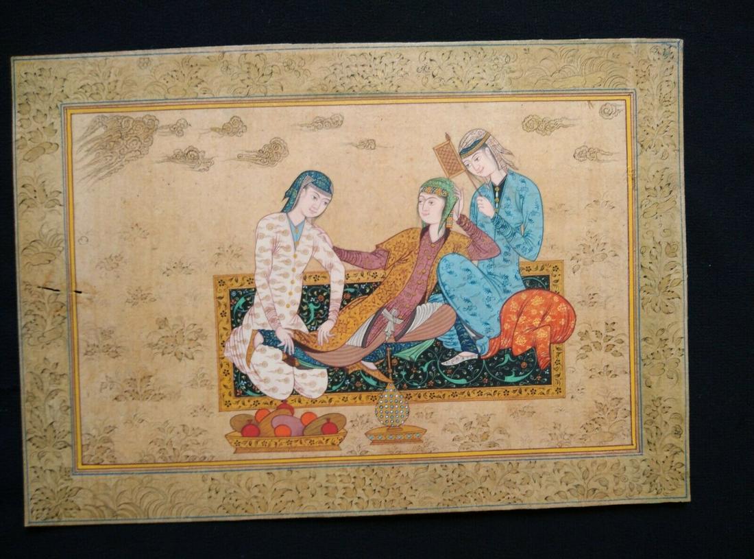 Antique islamic persian safavid handmade miniature (1 of 12)