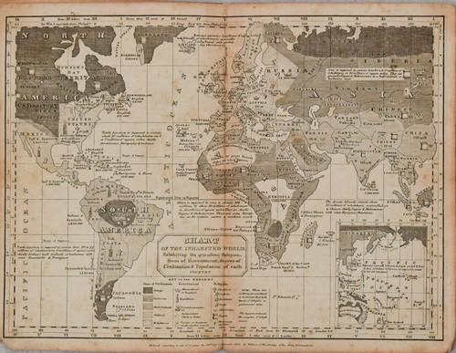 1821 Woodbridge Thematic World Map of Type of (1 of 1)
