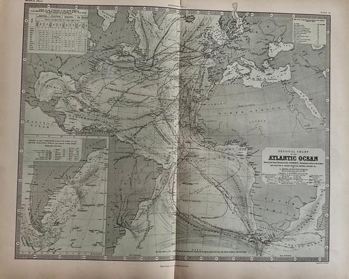 Atlantic Ocean currents and trade routes. 1856 by K. (1 of 2)