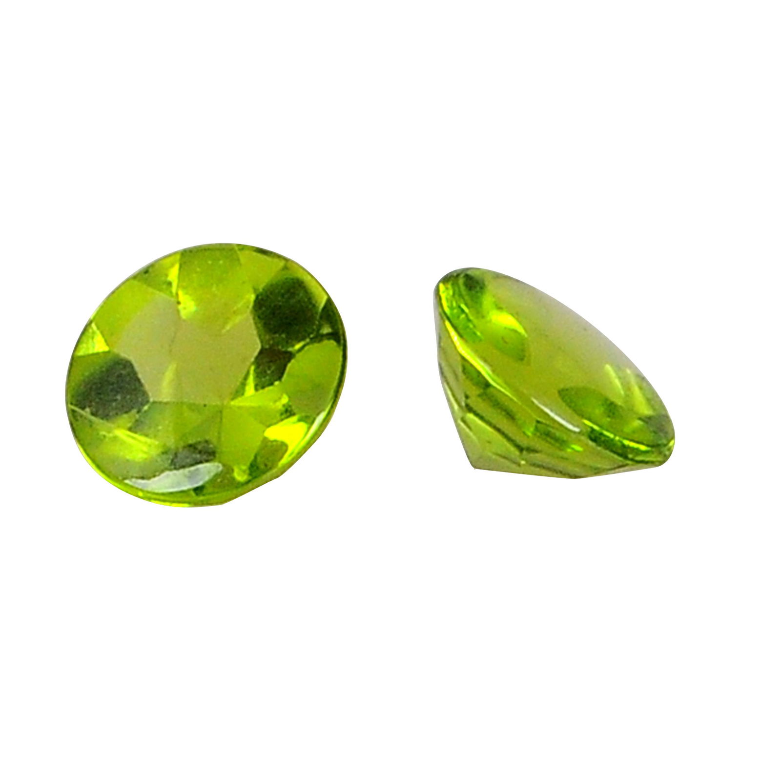 2.25 Carat Green Round Peridot Loose Gemstone 2 Pieces (1 of 3)