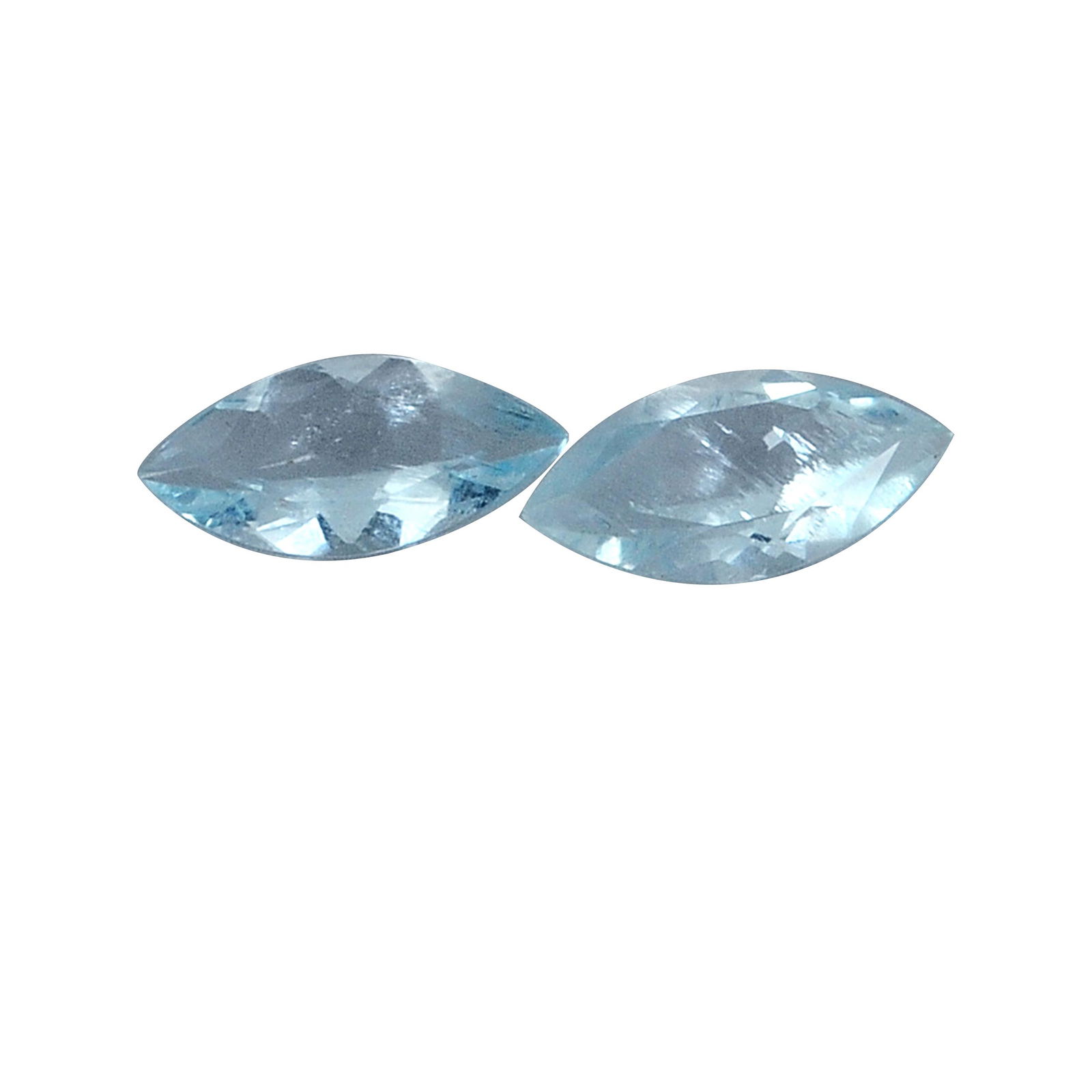 4.2 Ct Blue Marquise Aqumarine Loose Gemstone 2 Pieces (1 of 3)