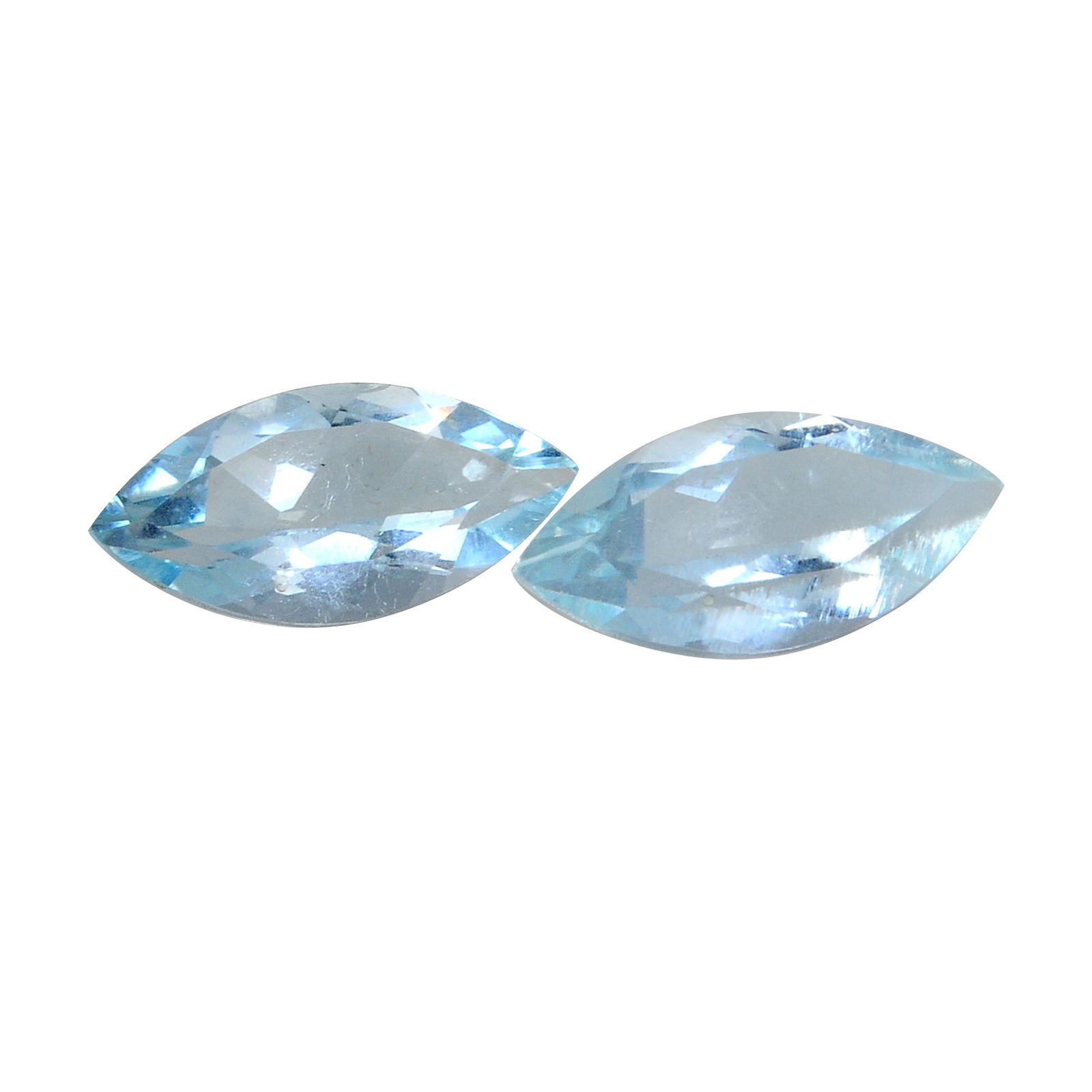 4.75 Ct Blue Marquise Aqumarine Loose Gemstone 2 Pieces (1 of 3)