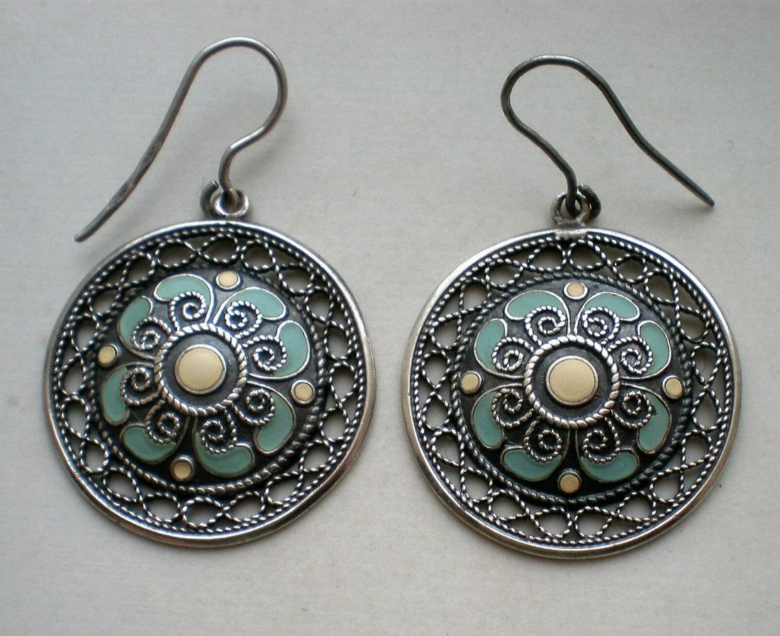 Earrings Sterling Silver 916 Filigree vintage USSR (1 of 3)