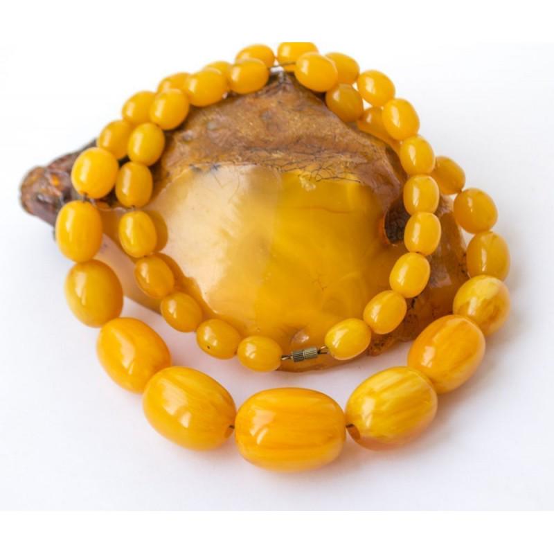 69 g. Vintage yellow amber Bakelite art deco necklace (1 of 8)
