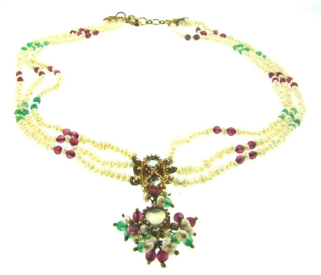 GORGEOUS Indian Pearl, Ruby, Emerald, Silver & Gold (1 of 8)