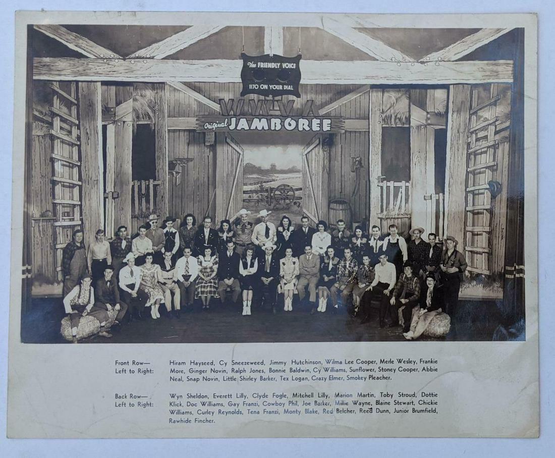IDENTIFIED GROUP c1950 WWVA JAMBOREE HILLBILLY COUNTRY: IDENTIFIED GROUP c1950 WWVA JAMBOREE HILLBILLY COUNTRY MUSIC PHOTO West Virginia IDENTIFIED GROUP c1950 WWVA JAMBOREE HILLBILLY COUNTRY MUSIC PHOTO West Virginia Description Circa 1950 Vintage WWVA JA