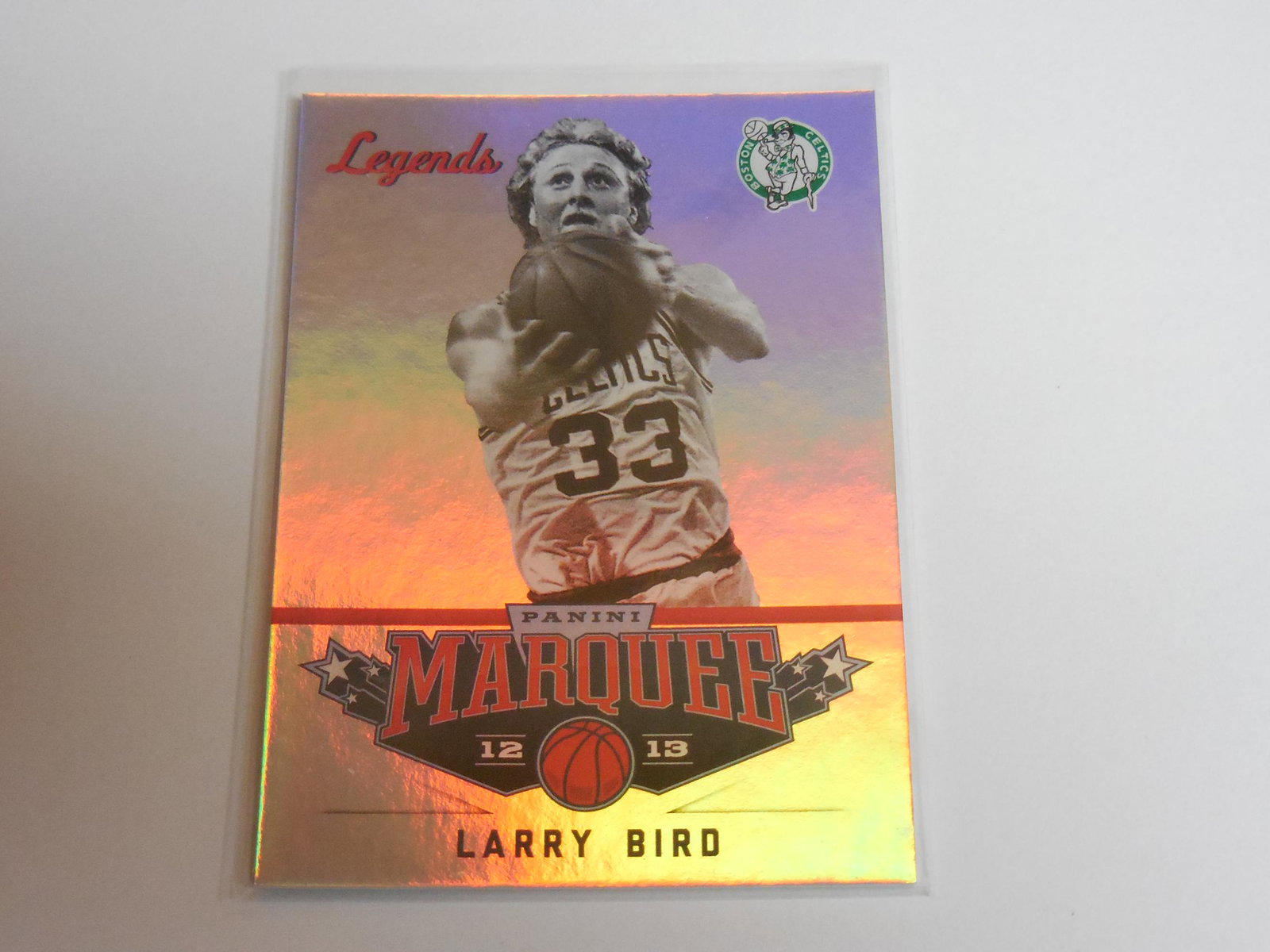 2012-13 PANINI MARQUEE LARRY BIRD LEGENDS HOLO: Title: 2012-13 PANINI MARQUEE LARRY BIRD LEGENDS HOLO Date/Period: MODERN Additional Information: THIS IS A VERY NICE CARD FOR ANY COLLECTOR! THIS ITEM COMES WITH A SLEEVE AND TOP LOADER FOR PROTECTIO