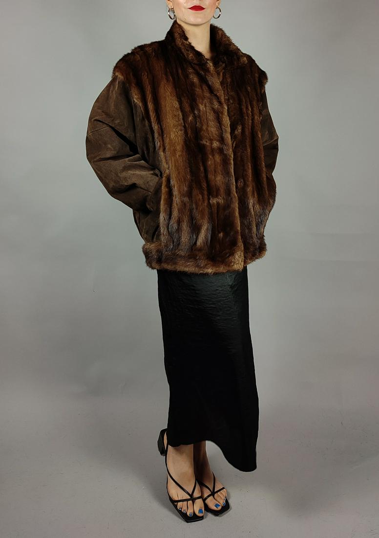 BROWN MINK FUR JACKET (1 of 8)