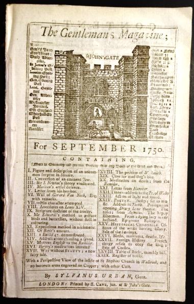 1750 Gentleman's Magazine Isaac Newton America (1 of 4)