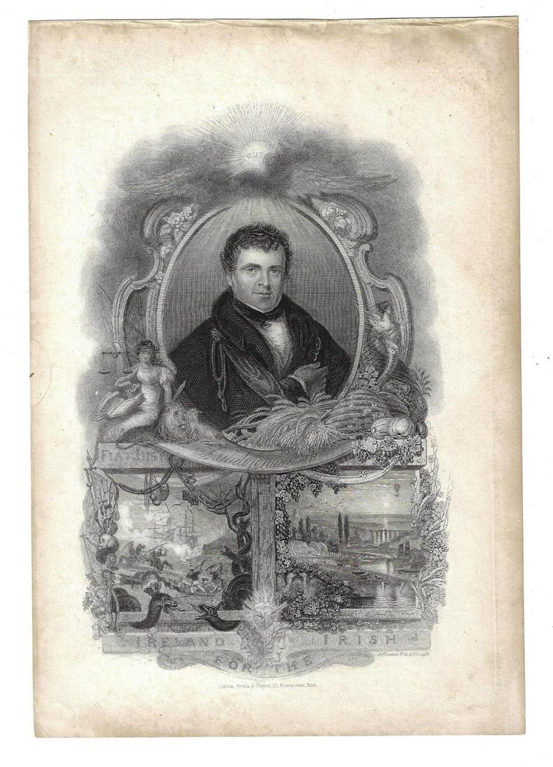 19th C Engraving Daniel O'Connell Irish Statesman (1 of 1)