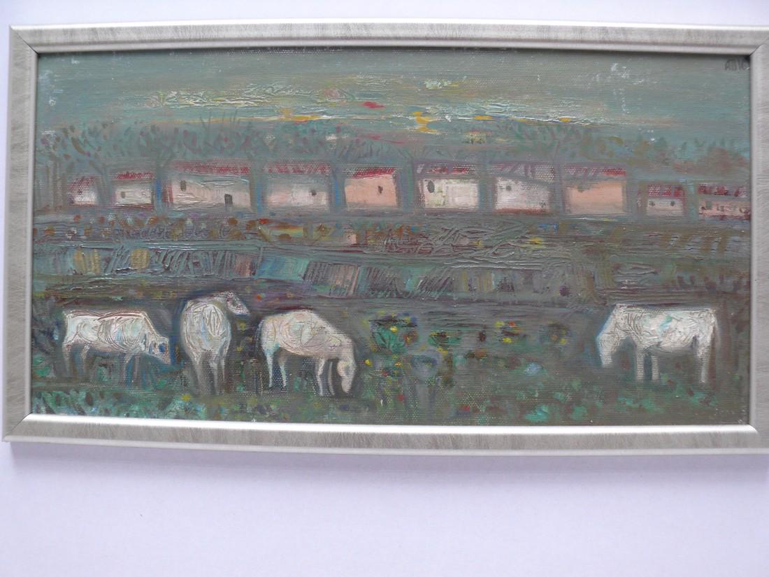 Oil painting Cows near the village Pushkarev Andrey (1 of 1)