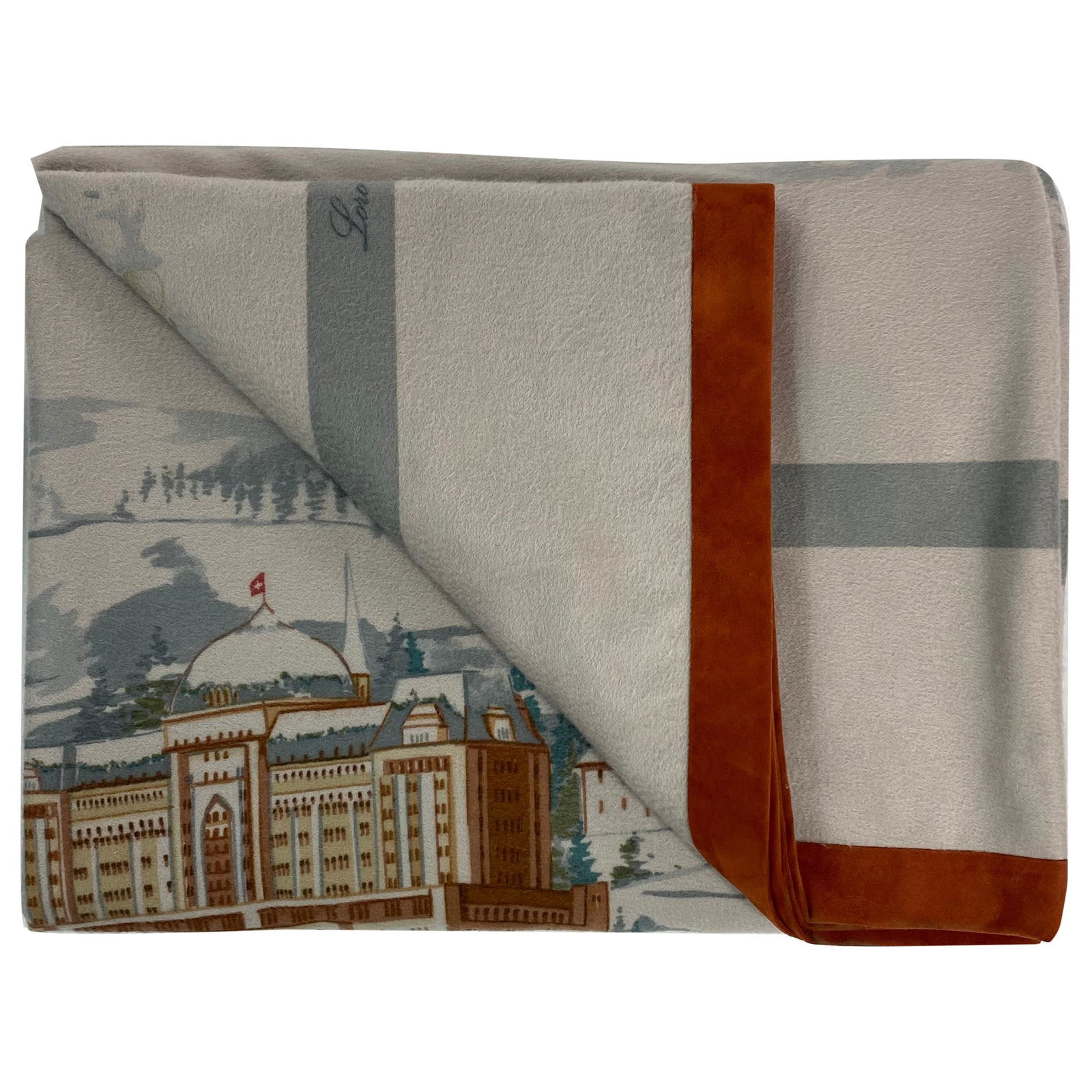 Vintage Loro Piana Grey Cashmere Throw Blanket (1 of 11)