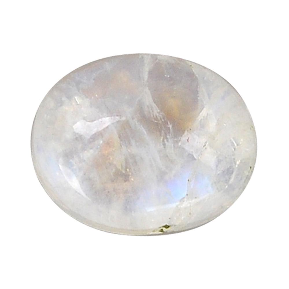 3.85 Carat White Color Natural Oval Rainbow Moonstone: No Reserve! Title: 3.85 Carat White Color Natural Oval Rainbow Moonstone Loose Gemstone 1 Pieces Additional Information: Specification of Gemstone Stone : Rainbow Moonstone Shape : Oval Size : 5.5H x