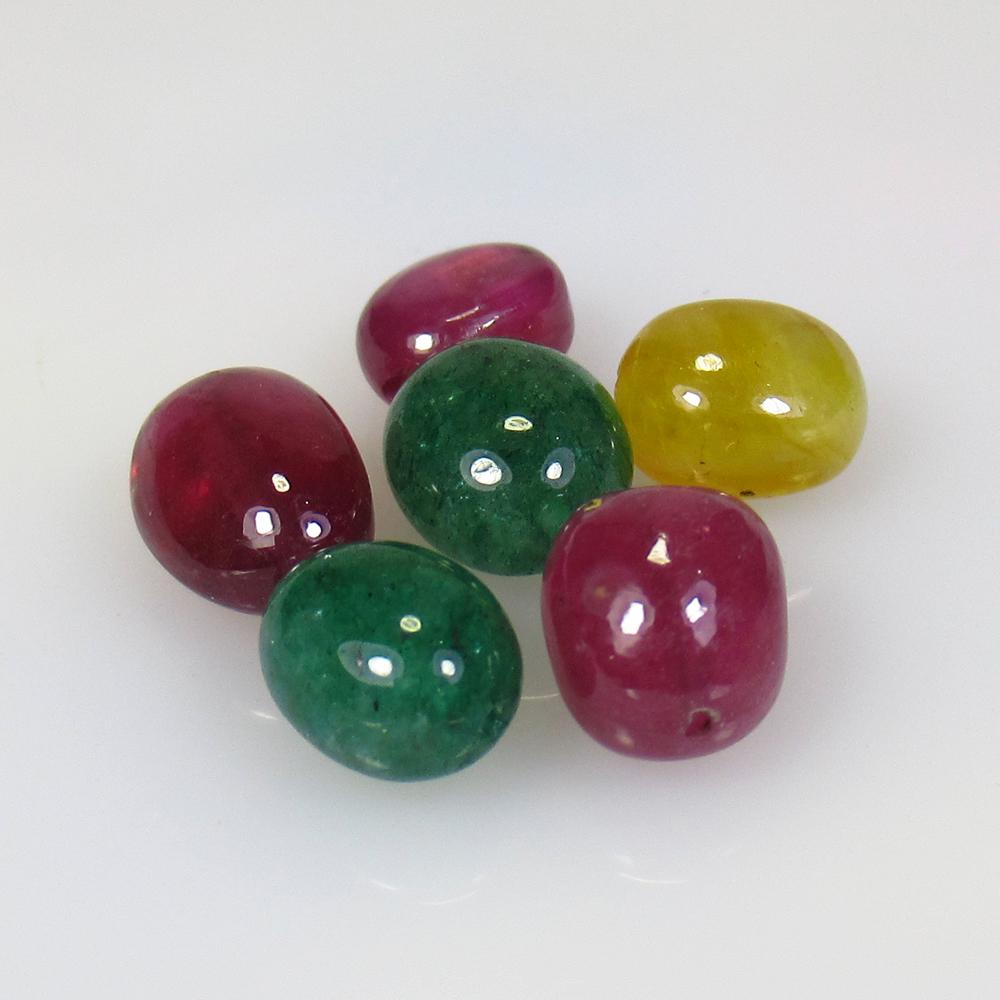 20.17 Ct Natural 6 Emerald, Ruby, Sapphire Beads (1 of 2)